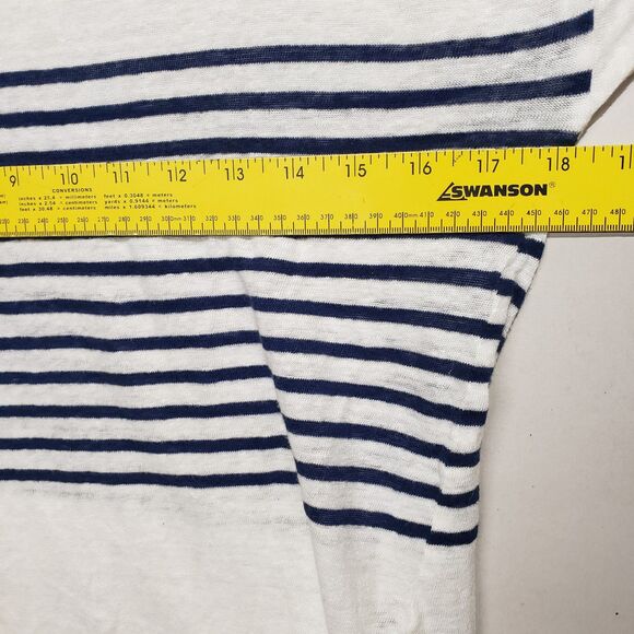 J Crew Womens Linen Short Sleeve Striped Rolled Sleeve Small - Picture 5 of 6